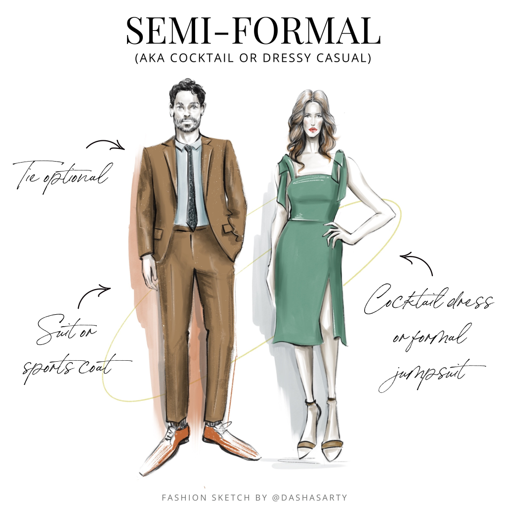 Semi-formal wedding dress code guidelines